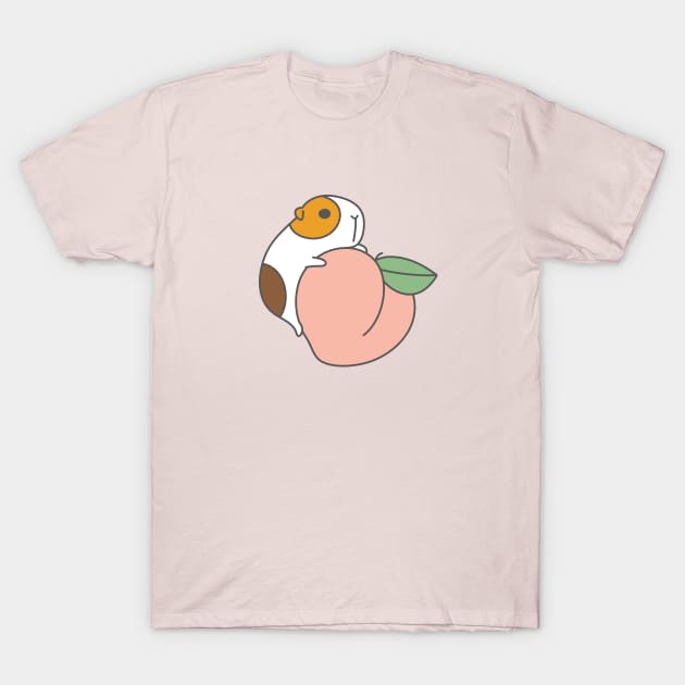 Guinea pig and Peach T-Shirt by Noristudio